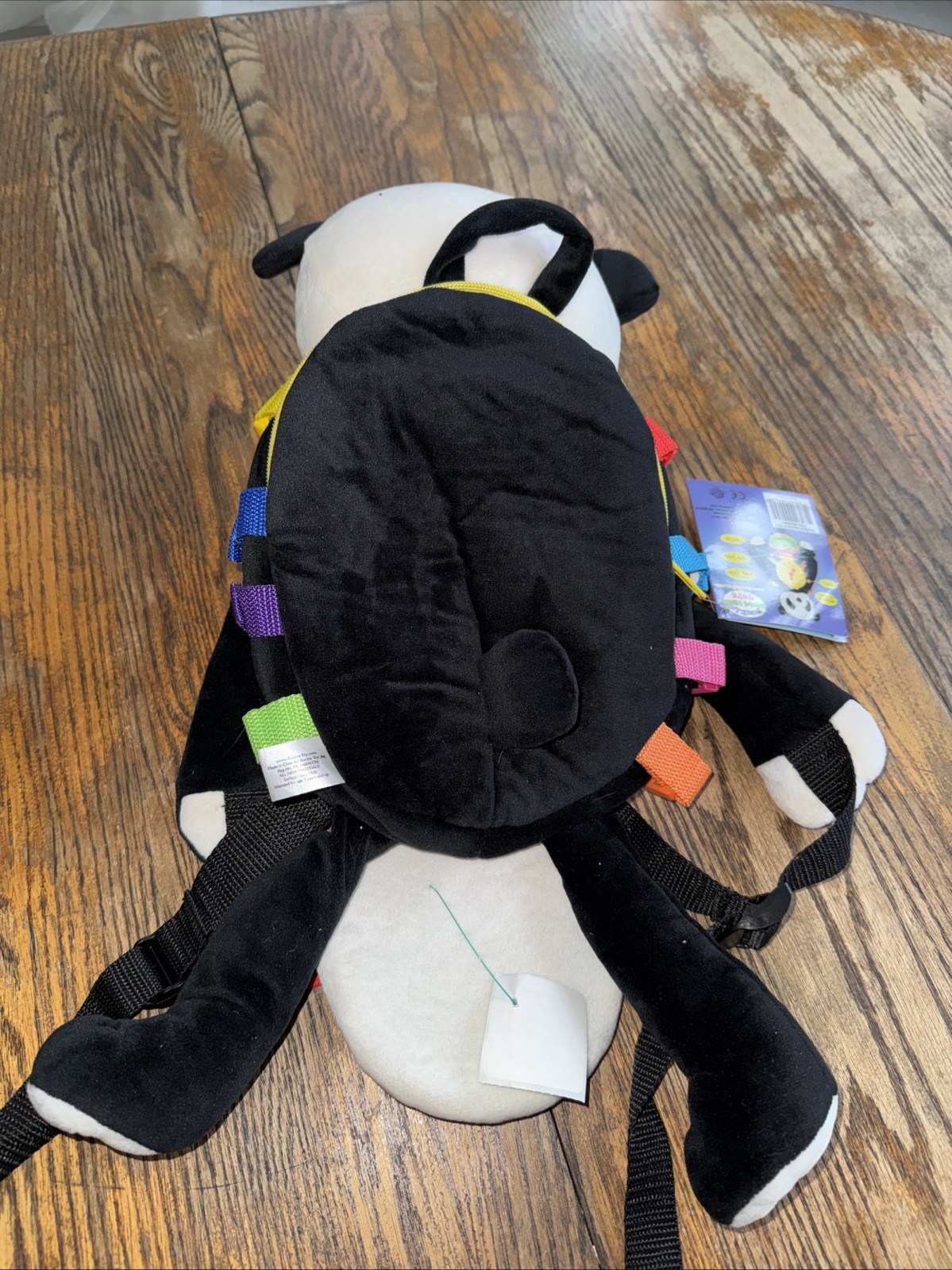 Buckle Toys Panda Backpack – Motor Skill Development Toy – Plush Learning Toy