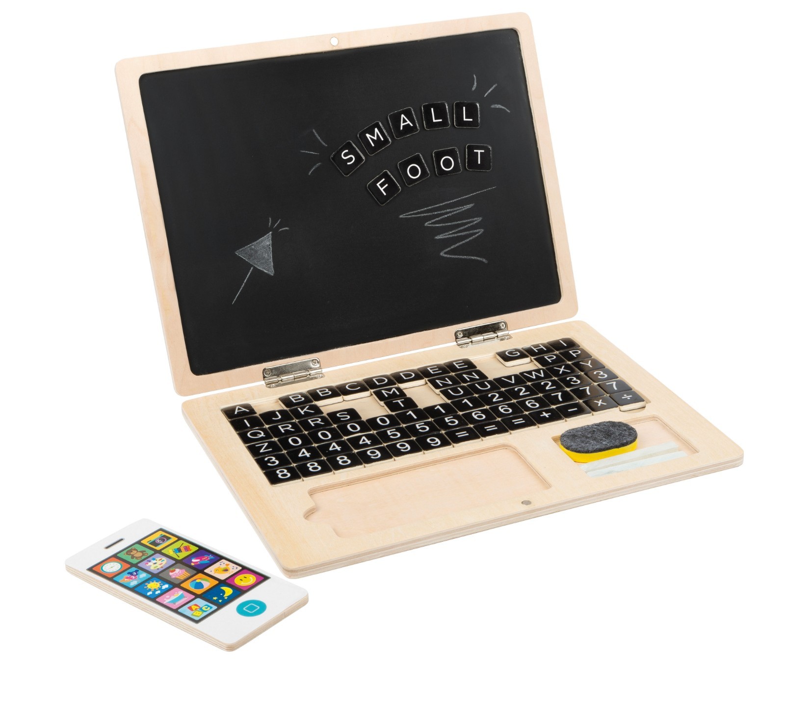 Small Foot Wooden Laptop with Magnet Board 11.8″ x 8.7″ x 0.6″