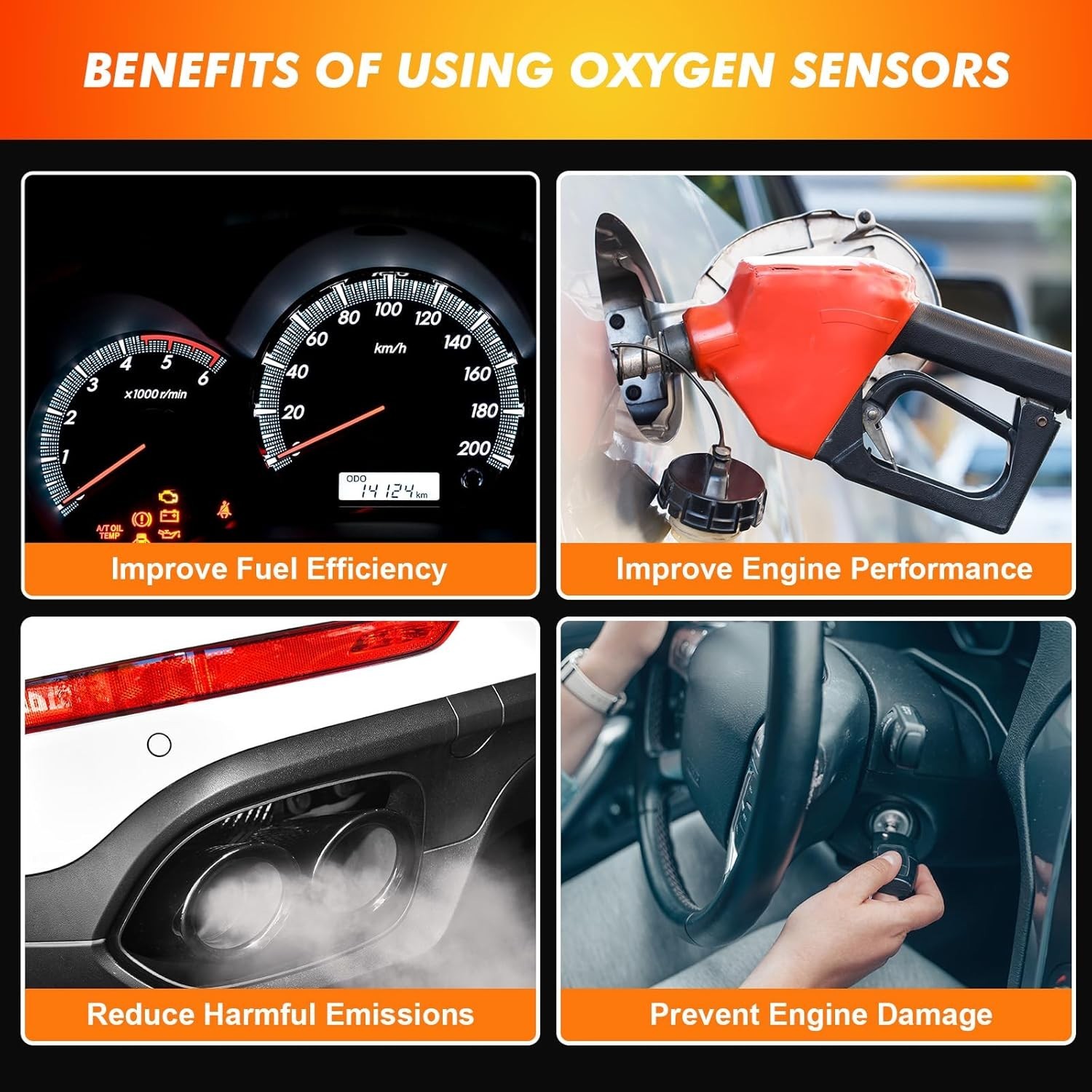 2011-2014 Oxygen Sensors Upstream Downstream Fit for Ford F150 2011 2012 2013 20