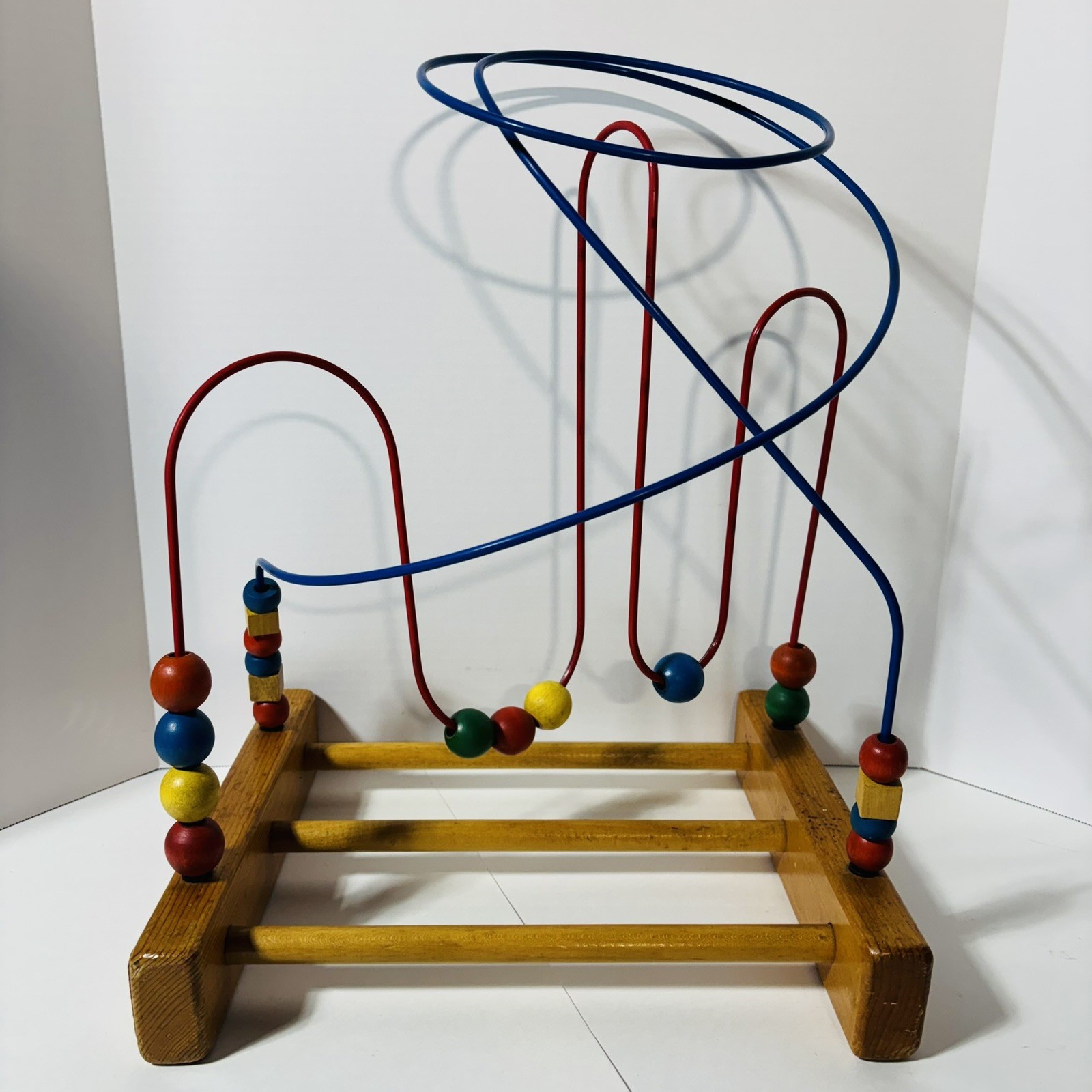 VTG Educo Rollercoaster Wood Bead Super Maze Kids Activity Large Toy Hand Made