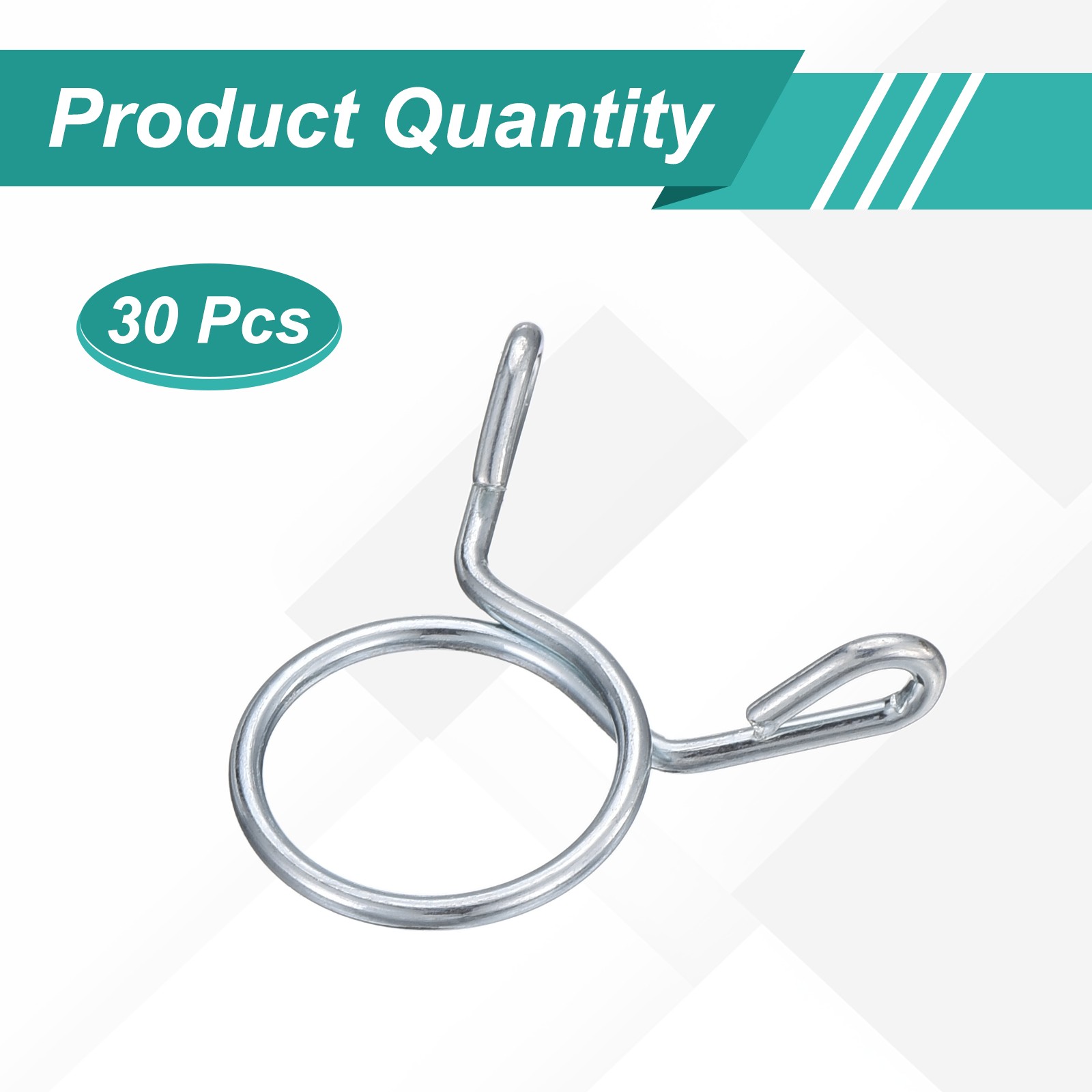 30Pcs 16mm ID 16mm Clamp Dia. Fuel Line Hose Clips Spring Clips, Blue White