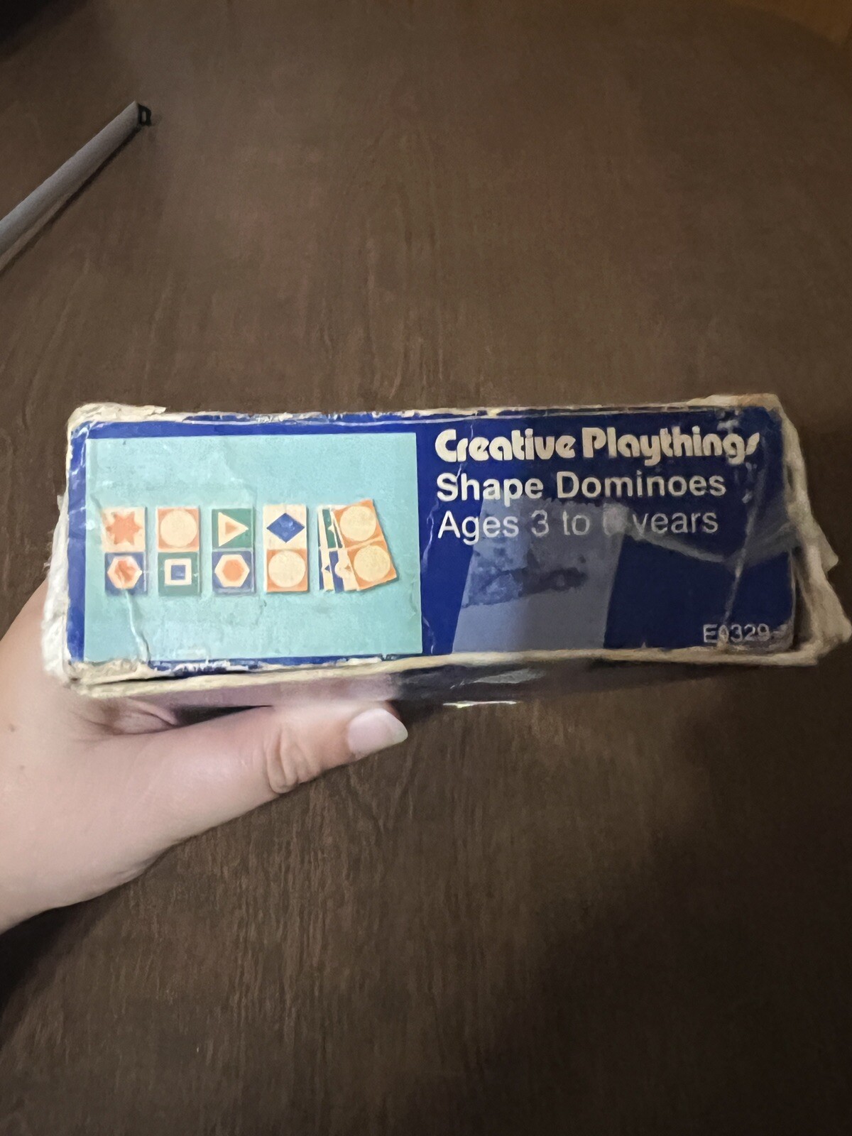 Creative Playthings Shape Dominoes Set Wood Tile Matching Game In Box E0329 VTG