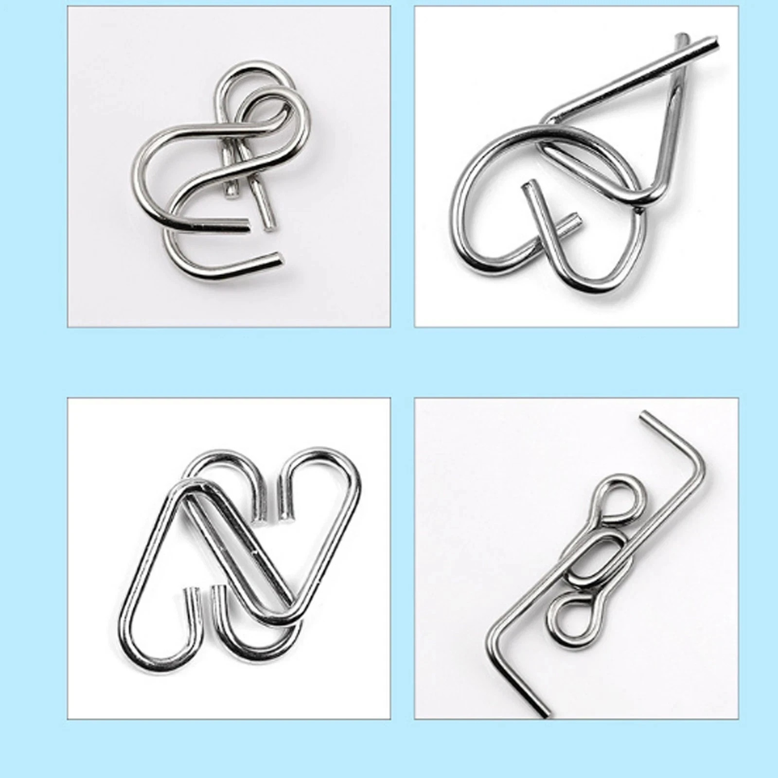 32 pcs Metal Montessori Puzzle Wire IQ Mind Brain Teaser Children Adults Toys US