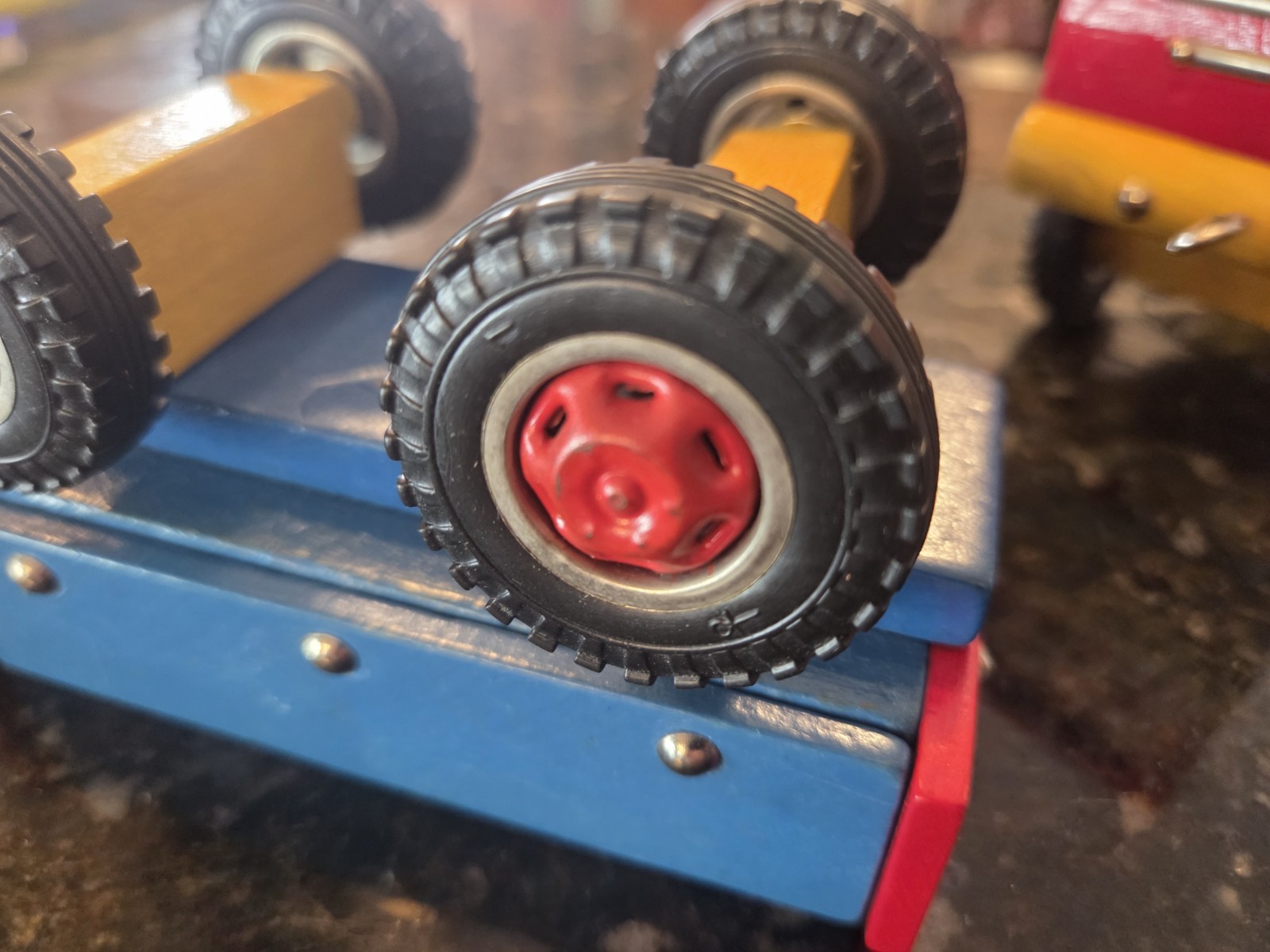 1970s HEROS Wooden Toy Crane Truck with Magnetic Blocks Made In West Germany