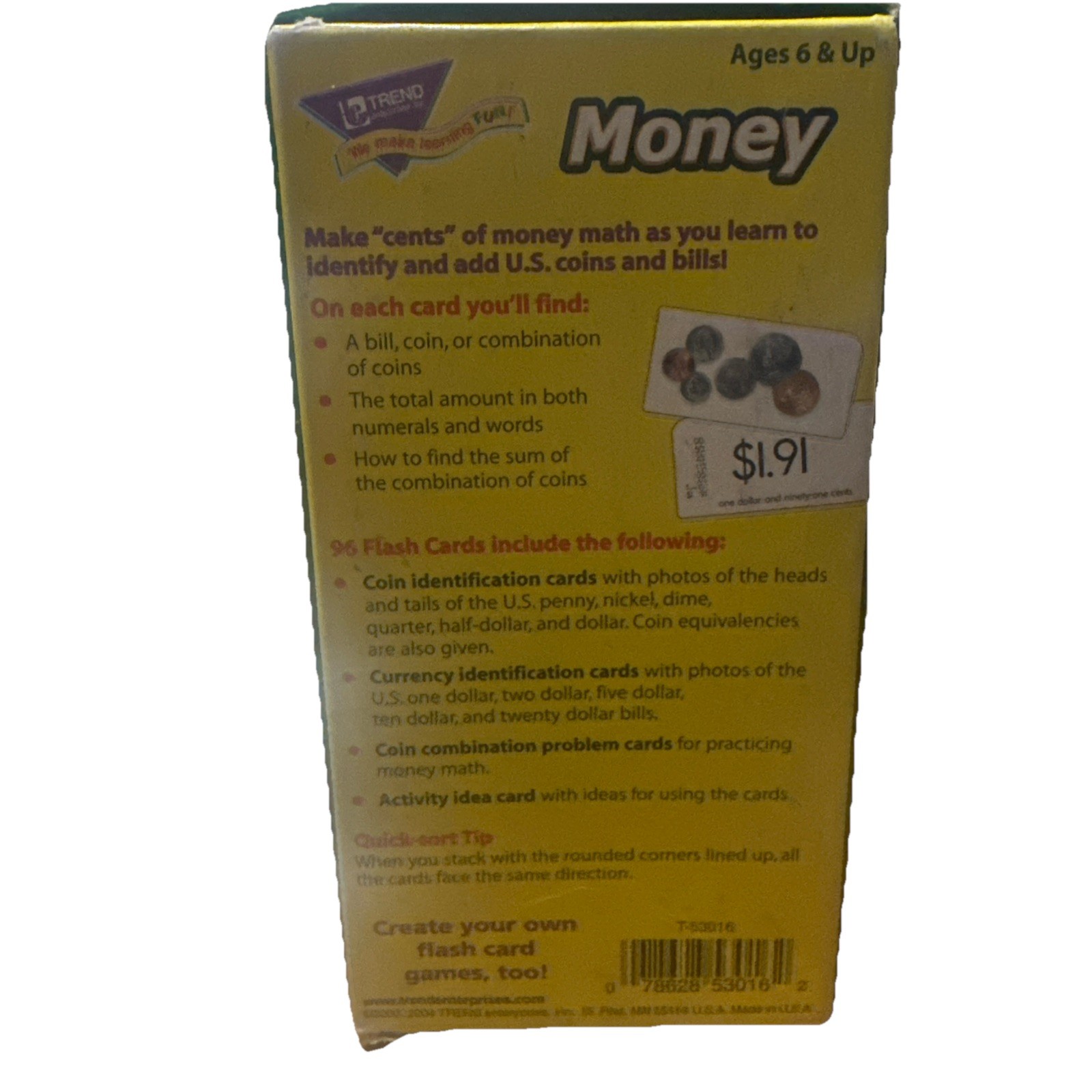 Trend Entertainment Money Flash Cards Ages 6 & Up – 96 Cards
