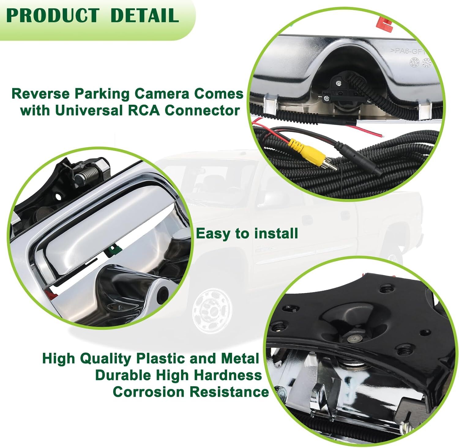 Backup Camera Tailgate Handle Rear View Camera Liftgate Latch Handle Chrome
