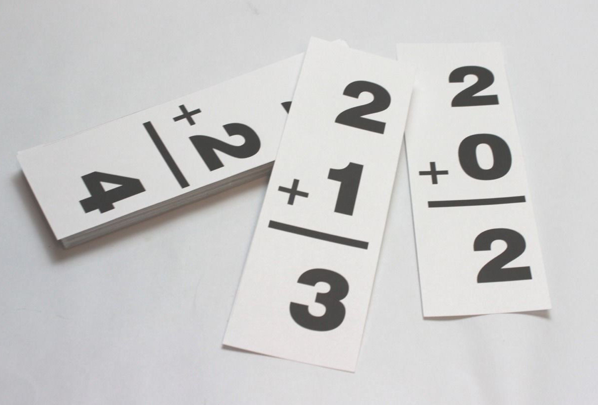 Addition Facts Deck – 100 cards – Math Manipulative – Homeschool Preschool