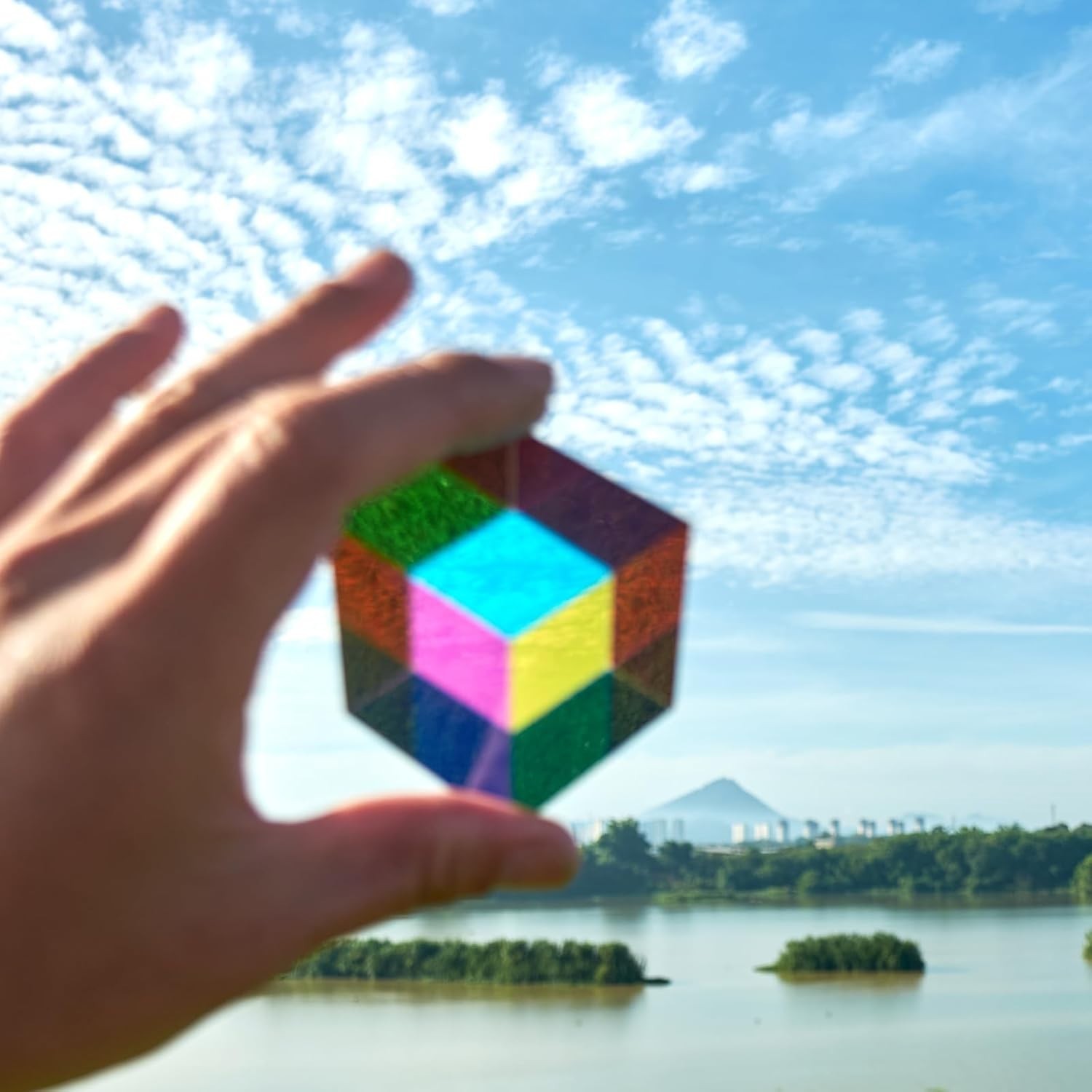 40mm Color Cube Acrylic Prism CMY Mixing Educational Physics Toy Desktop Decor f