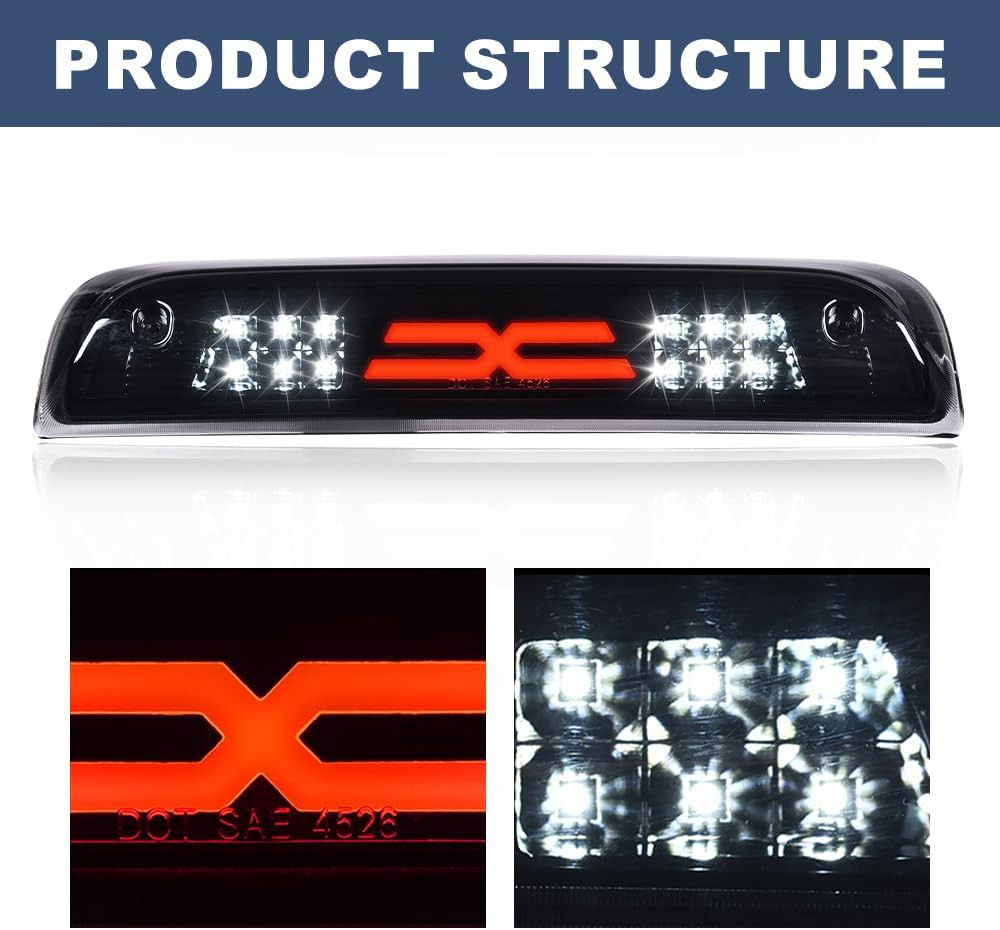PIT66 3Rd Brake Light, Compatible with 2014-2020 Chevy Silverado 2014-2020 GMC S