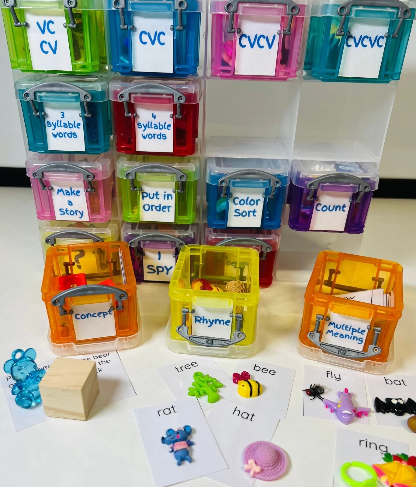Speech and Language Therapy Activities Mini Objects Set Trinkets in Organizer