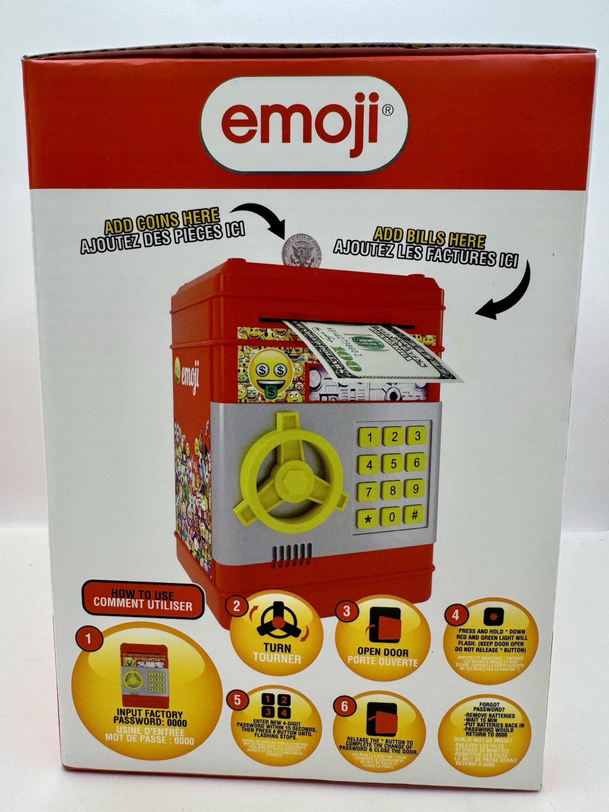 NEW! Emoji Safe Piggy Bank Electronic ATM Password Money Coin Cash Safe USA-Ship