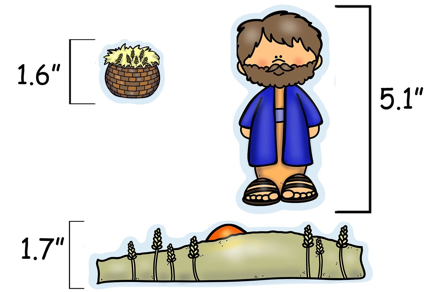 Ruth Naomi Felt Figures Old Testament Bible Story Characters Flannel Board