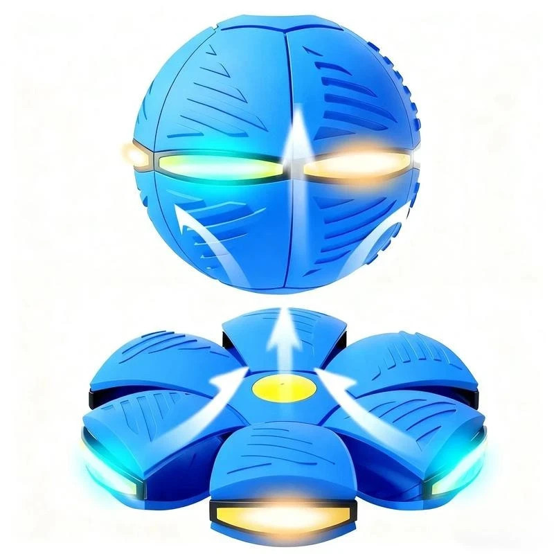 Magic Meta Bounce Ball 2-in-1 Flying Saucer Transforming LED Bouncy Toy Kids Pet