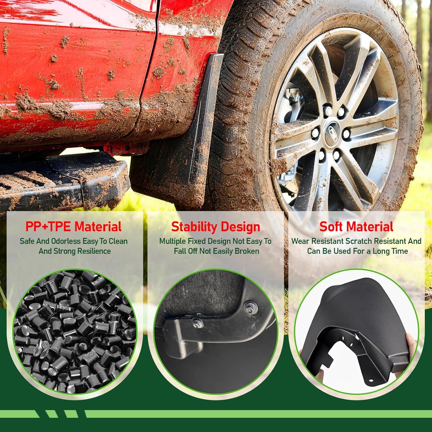 Mud Flaps for Ford F150 2021-2026,4 PCS Front Rear Splash Guard Fender Compatibl