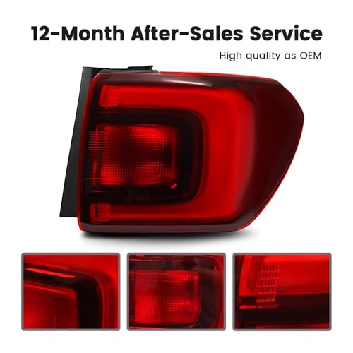 Black Tail Lights Assembly Compatible With 17-19 Black Right Passenger Side