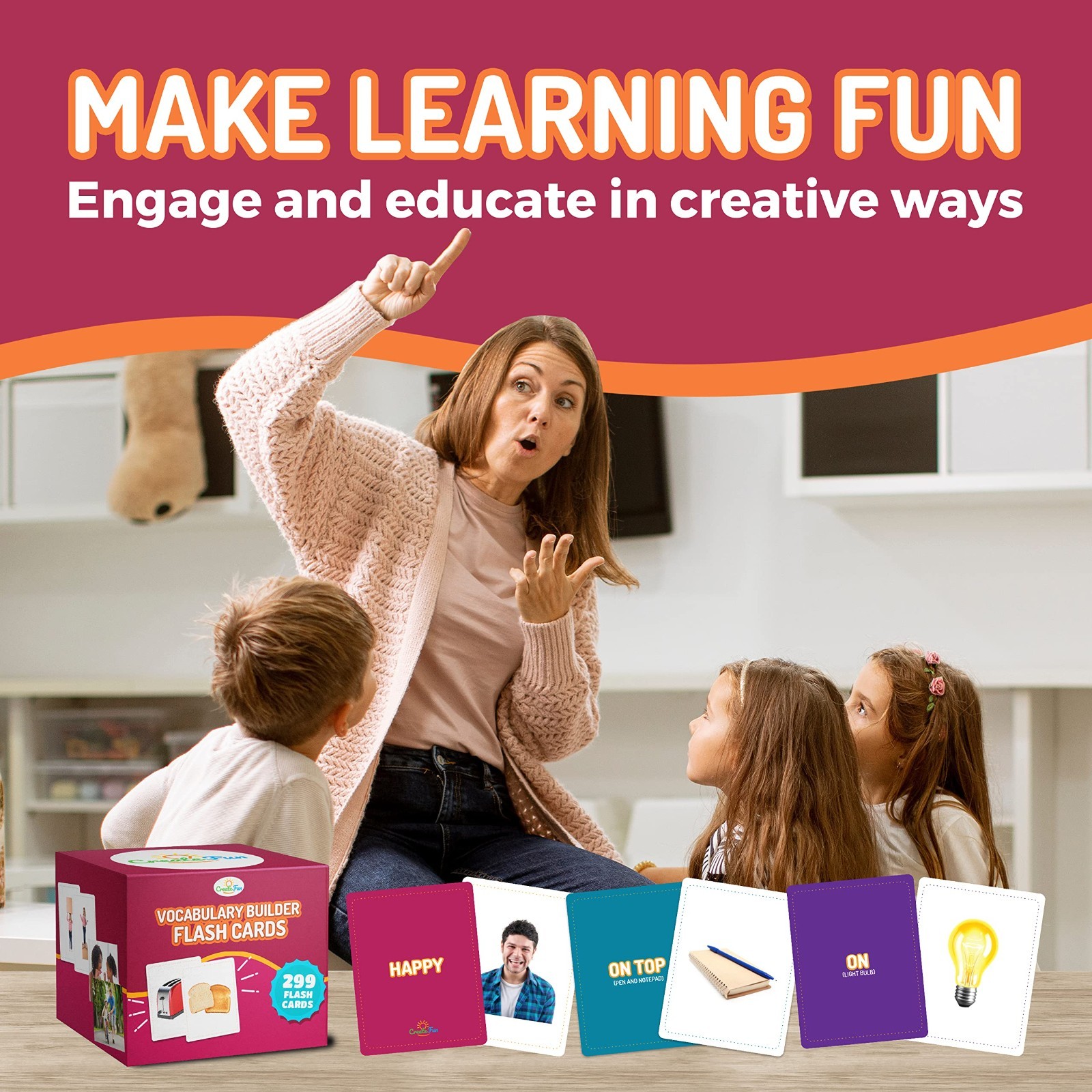 299 Vocabulary Builder Flash Cards – Educational Photo Cards for ESL, Speech The