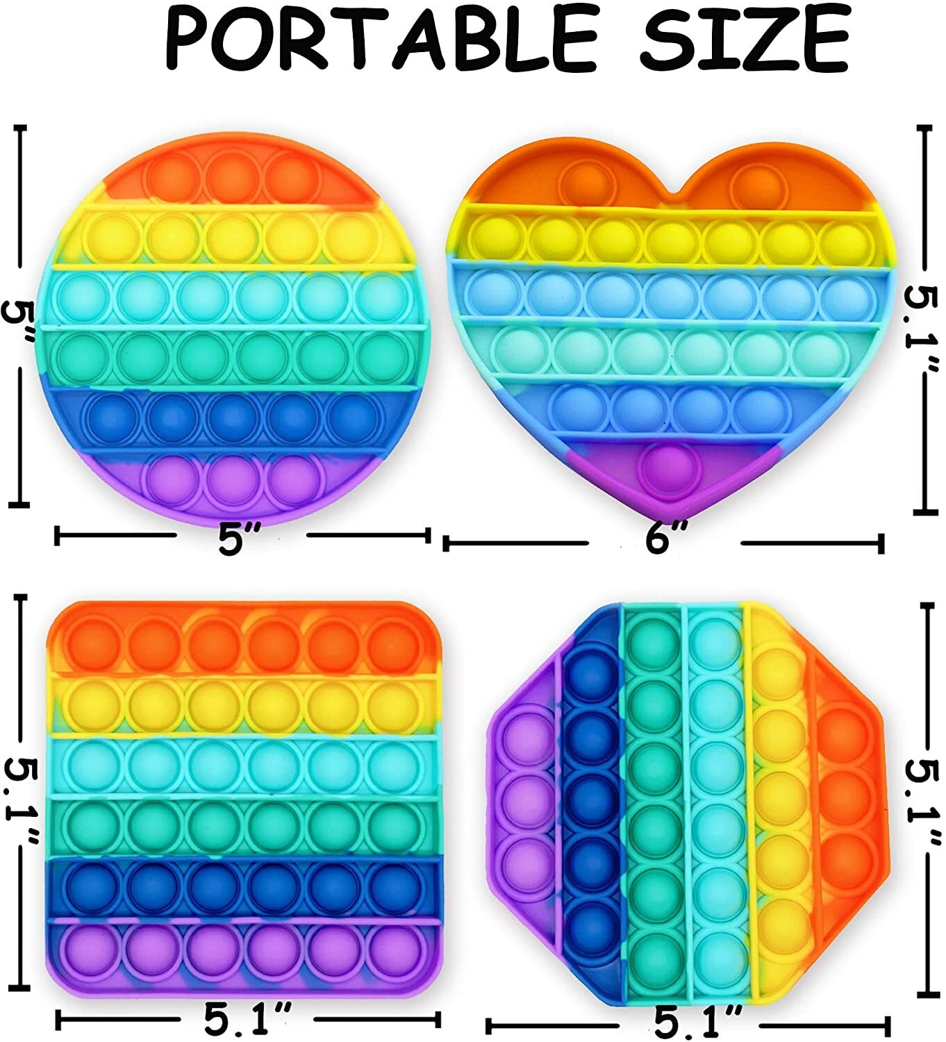 Pop Push Fidget Toy Bubble Sensory Stress Relief Kids Family Games Square Game