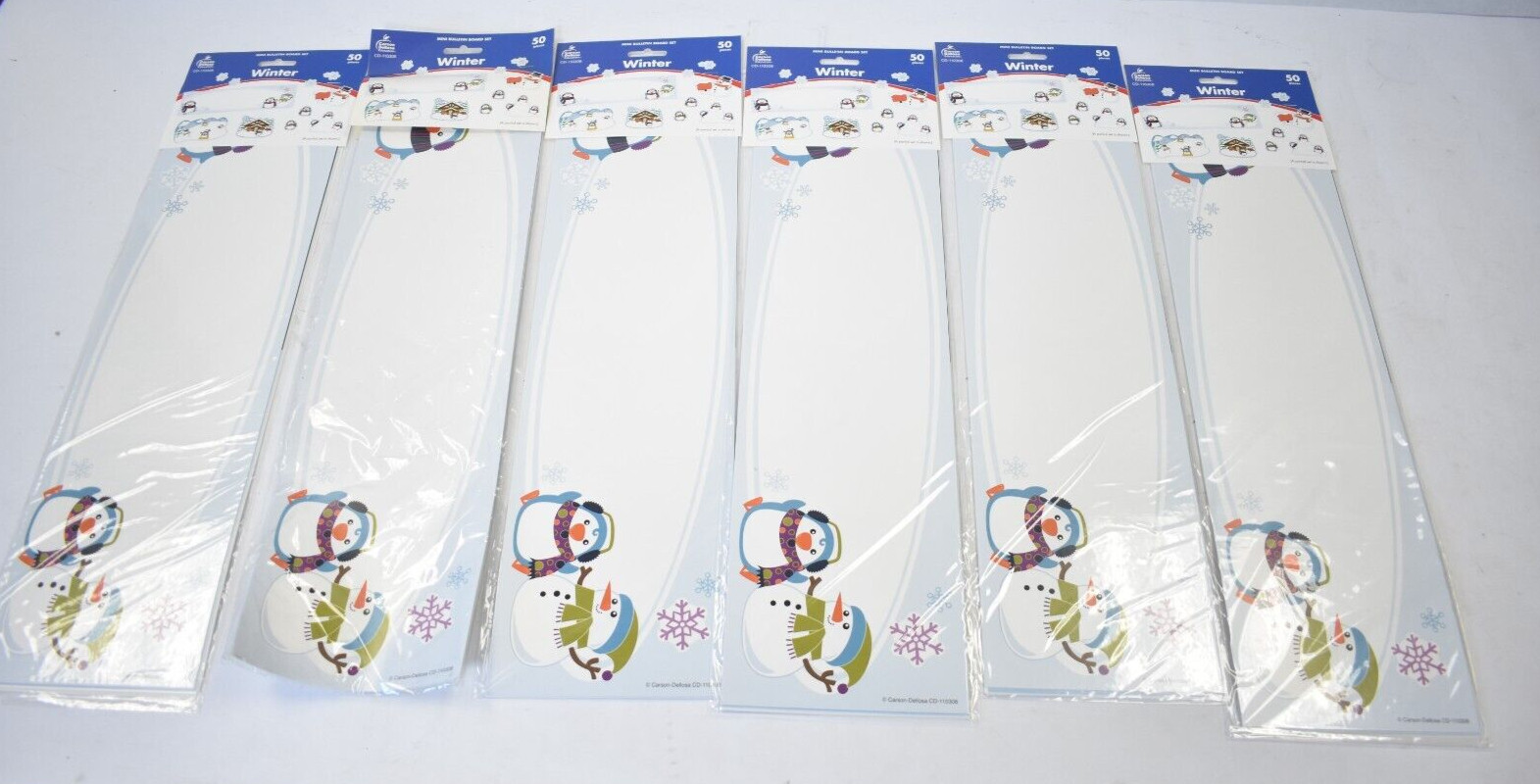 Lot of 6 Carson Dellosa Winter Mini Bulletin Board Set Multicolor Classroom Kit