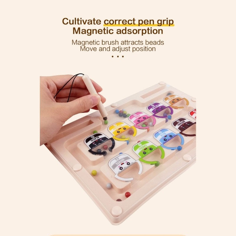 Maze Board Walking Bead for Kids Educational Color Sorting Activity Toy