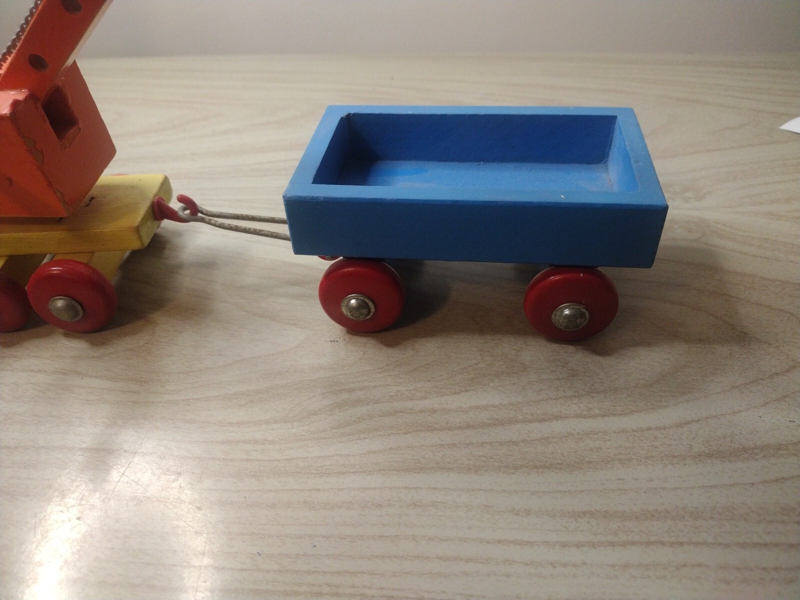 1970s HEROS Wooden Toy Crane Truck/Wagon ( MISSING BLOCKS) Made In W. Germany