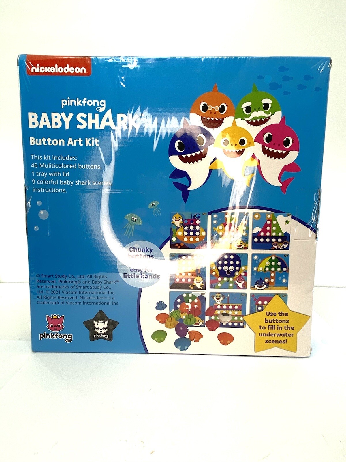Baby Shark Button Art Color Match Pegboard Kids 46 Chunky 9 Designs Pinkfong Ni