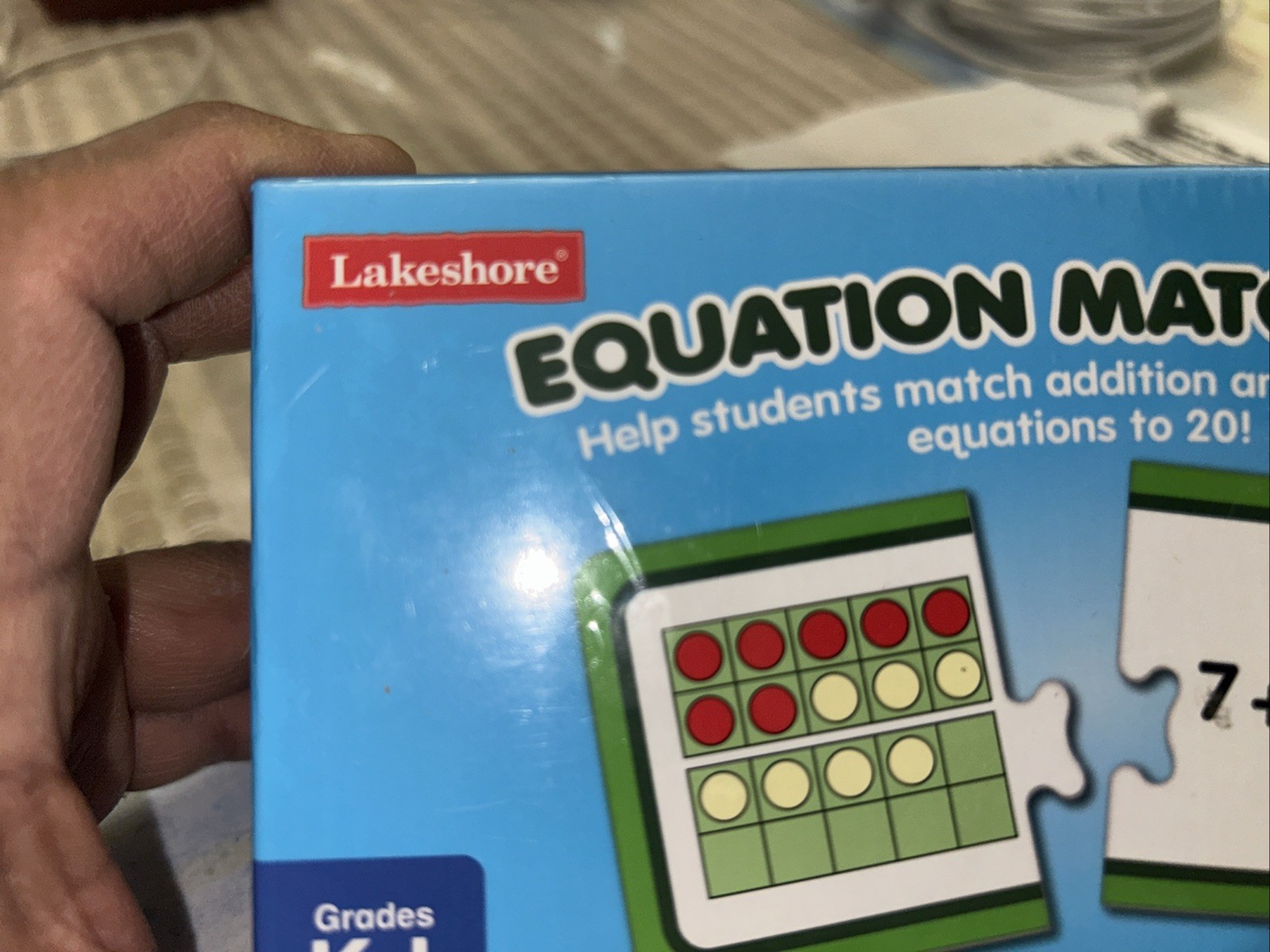 Lakeshore Equation Match-UPS 30 3” X 6” Puzzles Addition Subtract Grade K-1 NIP