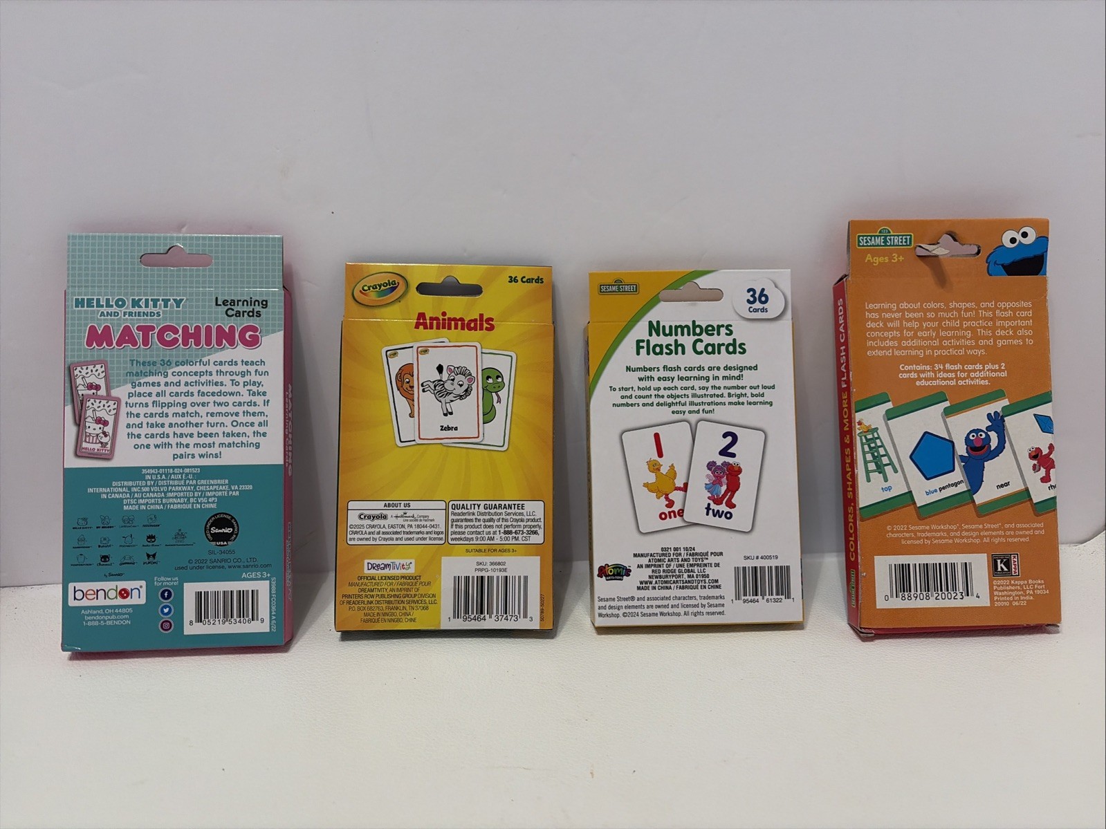 New Flash Cards Lot Hello Kitty Sesame Street Crayola Numbers Colors Animal