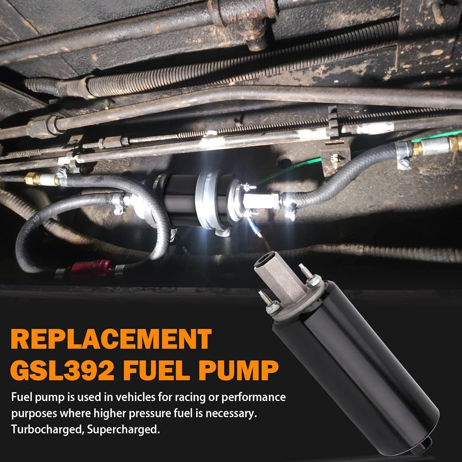 GSL392 Inline Fuel Pump & 58 PSI Fuel Filter Regulator 58 PSI LS Swap Fuel Pump