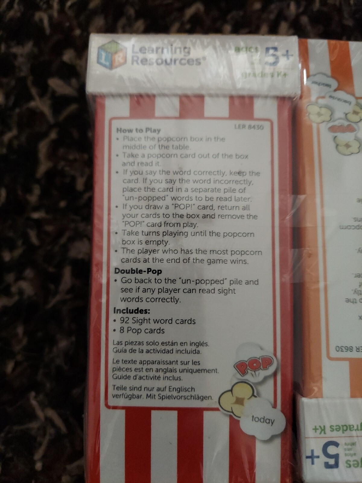 LEARNING RESOURCES POP FOR SIGHTS WORDS SET NEW UNOPENED LER8629
