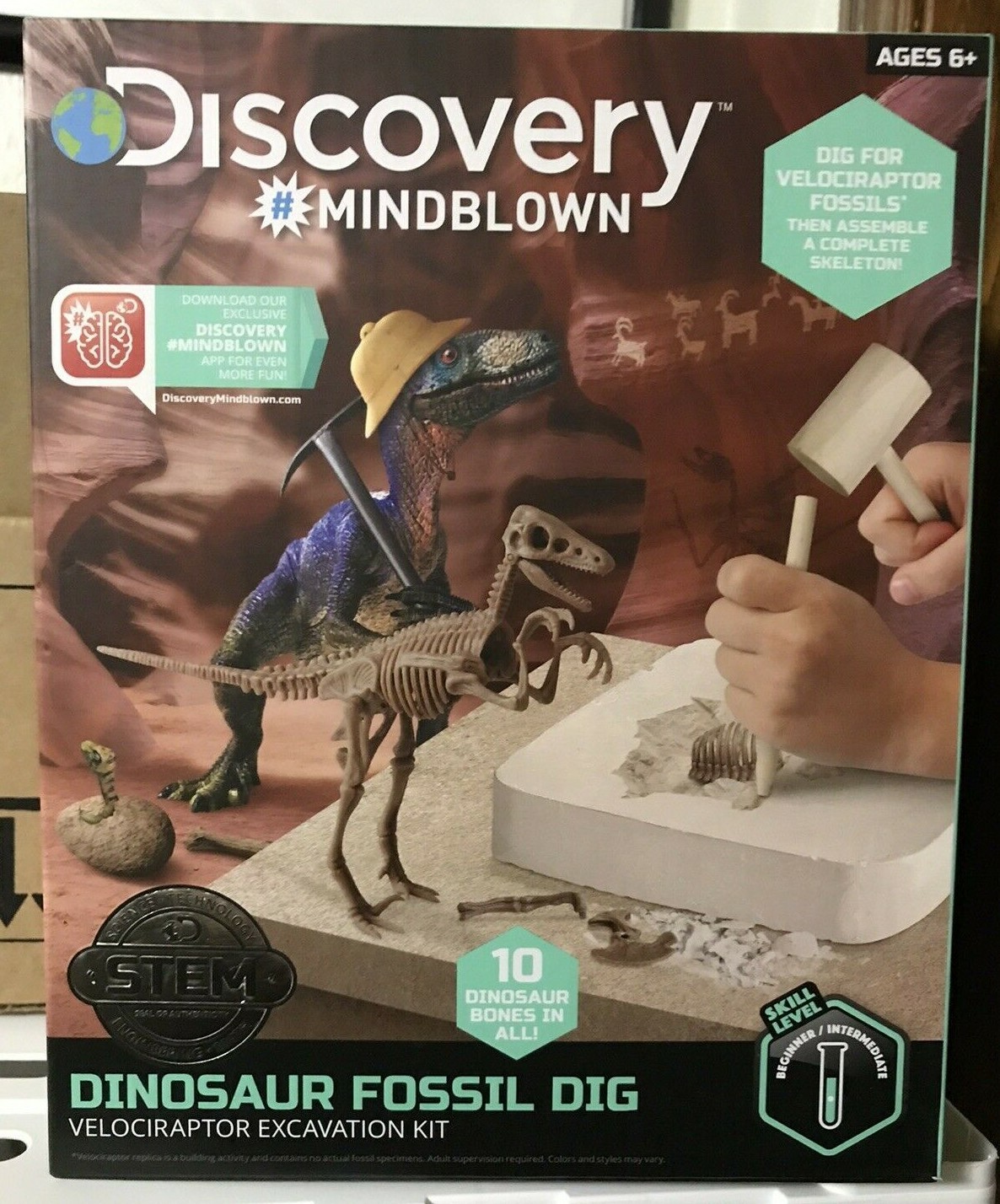 Velociraptor Interactive Dinosaur Fossil Excavation Dig Kit Discovery Mindblown