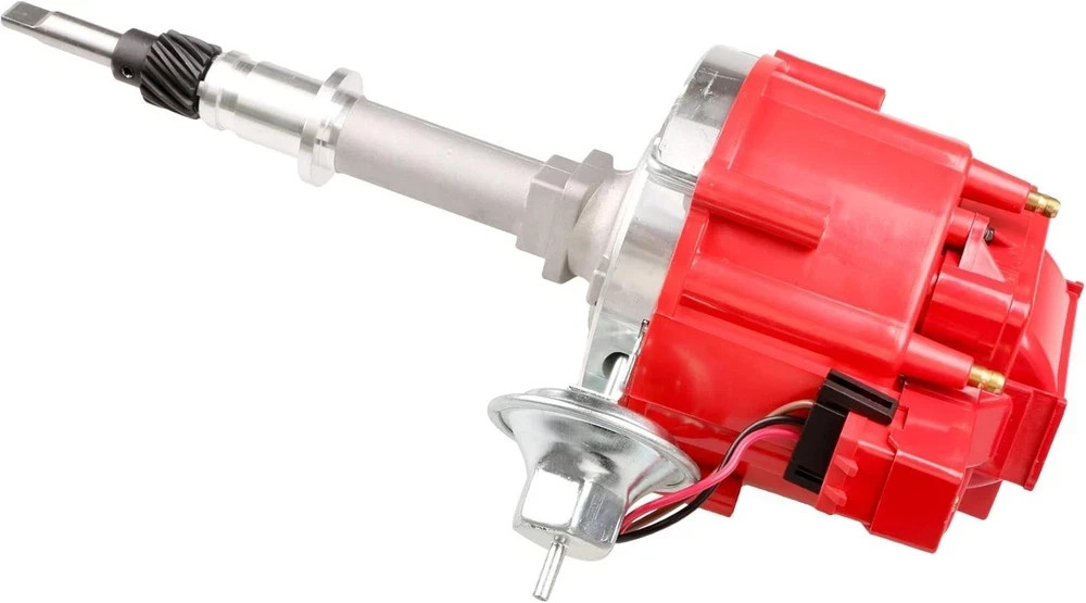HEI Distributor w/ Plug Wires for Jeep AMC 232 242 258 I6 65K Coil Red Cap