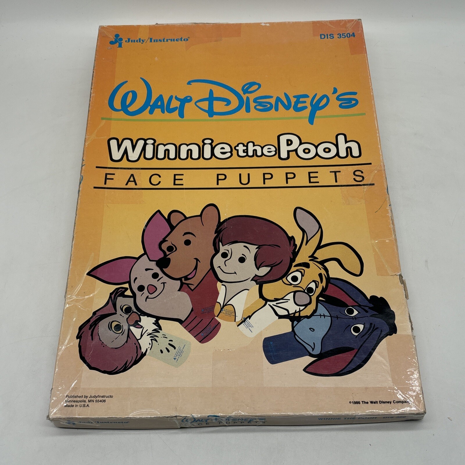 Vintage 1986 Walt Disney Winnie The Pooh Face Puppets #3504!