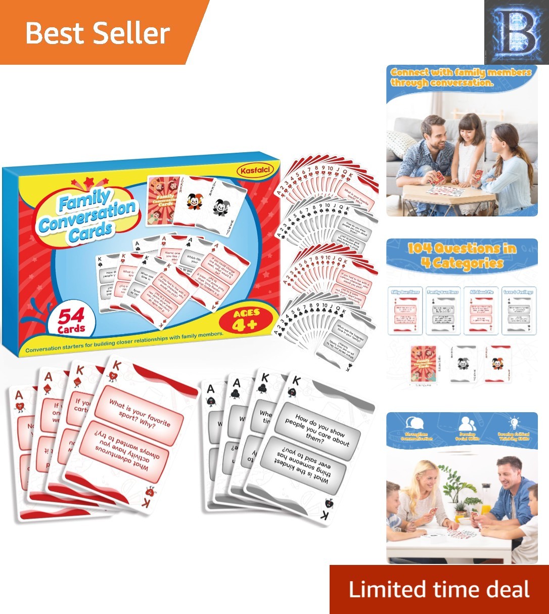 Lightweight Family Conversation Starter Cards – Fun for Ages Kids to Adults