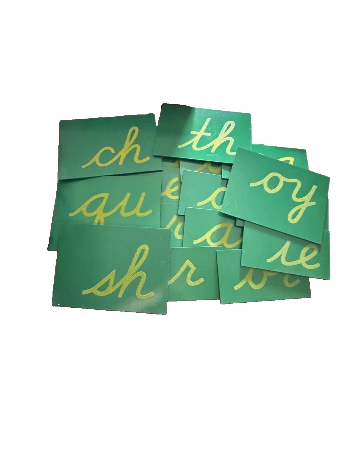 Montessori Sandpaper Letter Phonograms Cursive Tactile With Laminated Word Cards