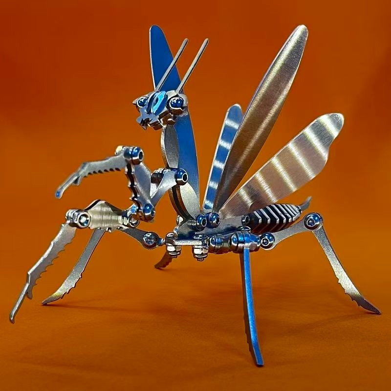 Mantis model screw puzzle 3D model stainless steel assembled finished toy