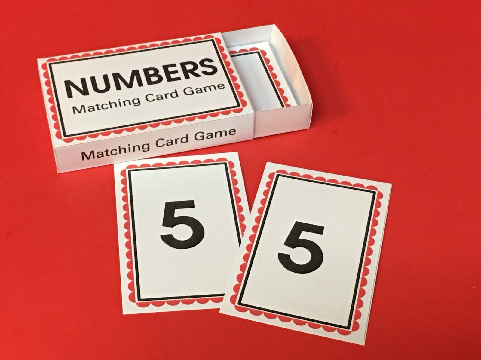 Numbers Matching Cards Game – Cards for Learning Centers – Cards & Box
