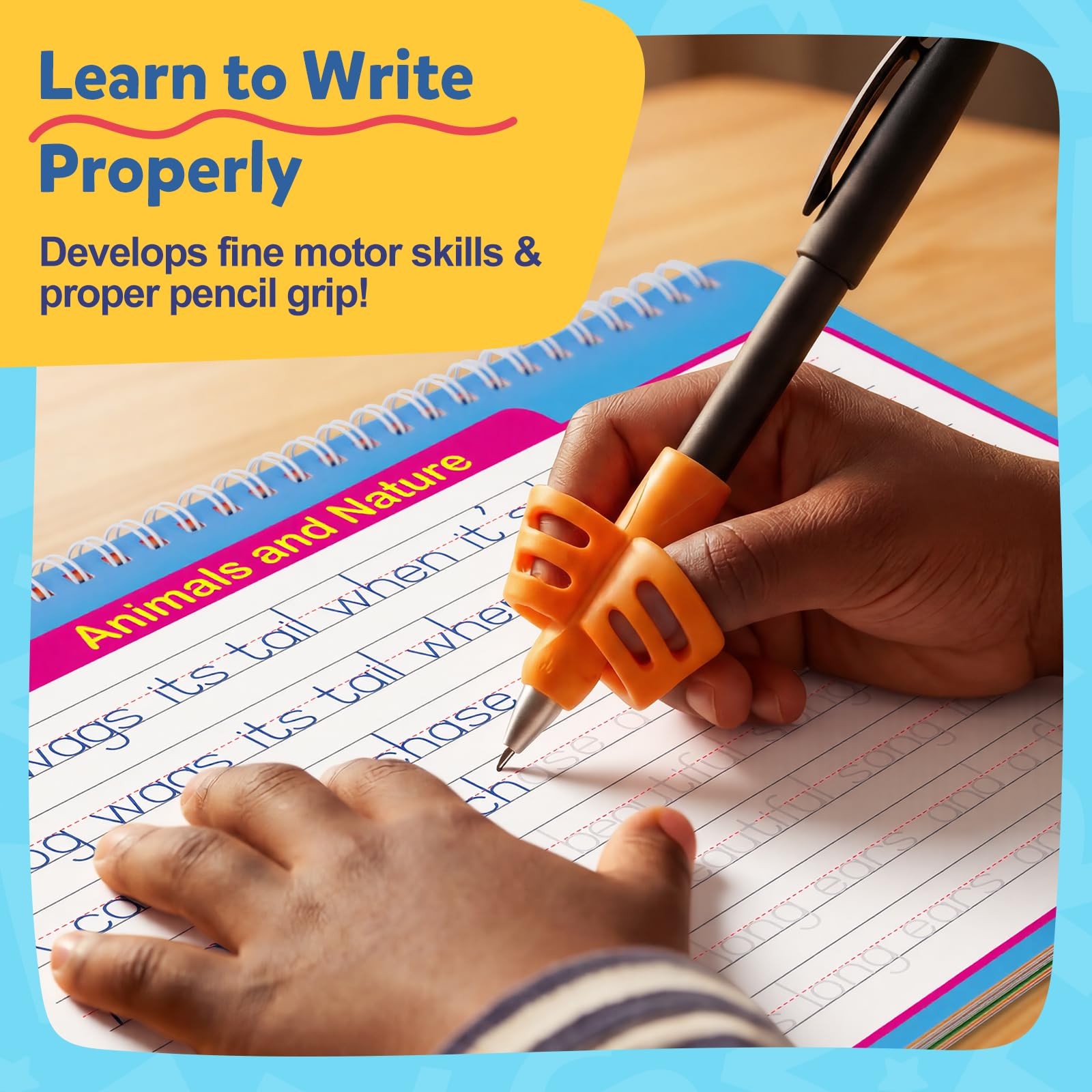 5 Magic Grooved Writing Practice Books With Storage bag PensReusable 3D Groov…