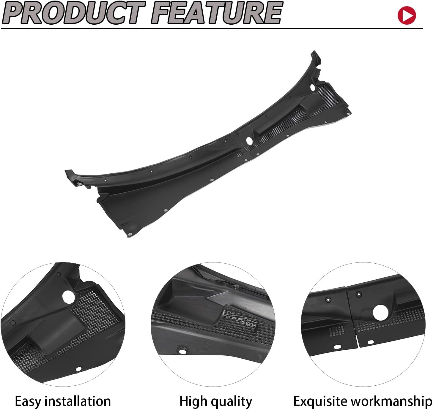 Wiper Cowl Grille for 2001-2007 Ford Escape & Mercury Mariner – Set of 2 Black