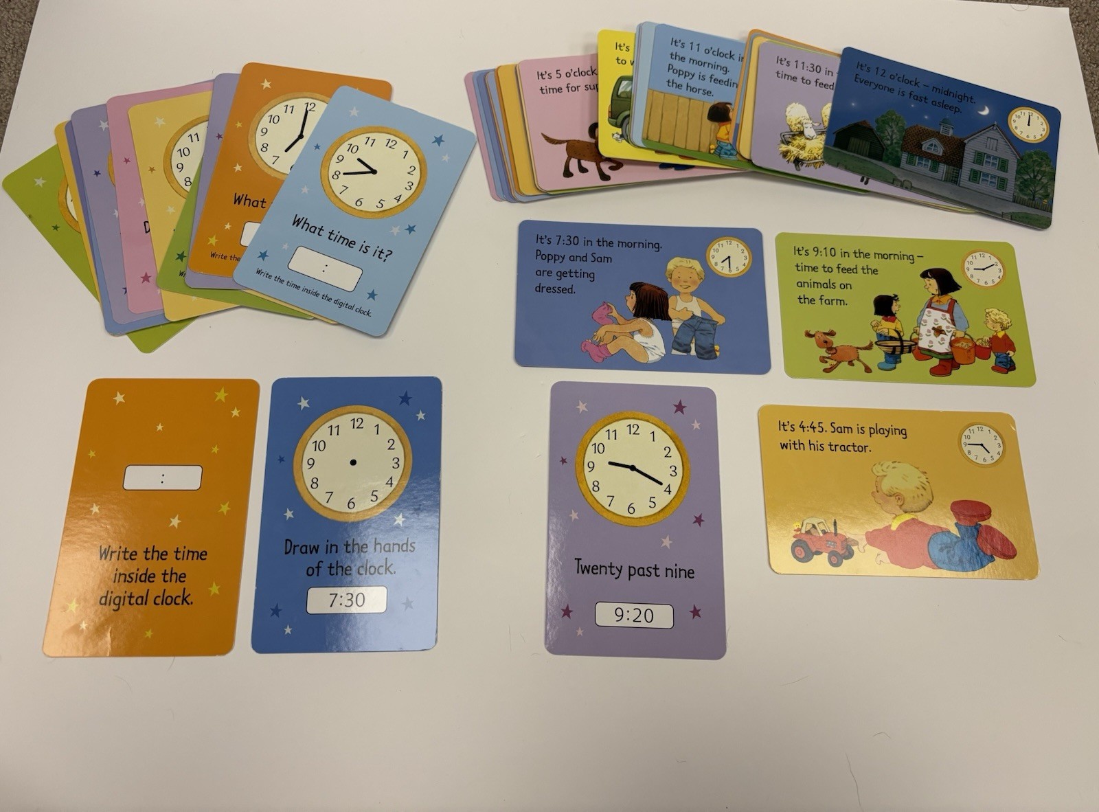 Usborne Telling Time Activity Cards for Learning how to Tell Time