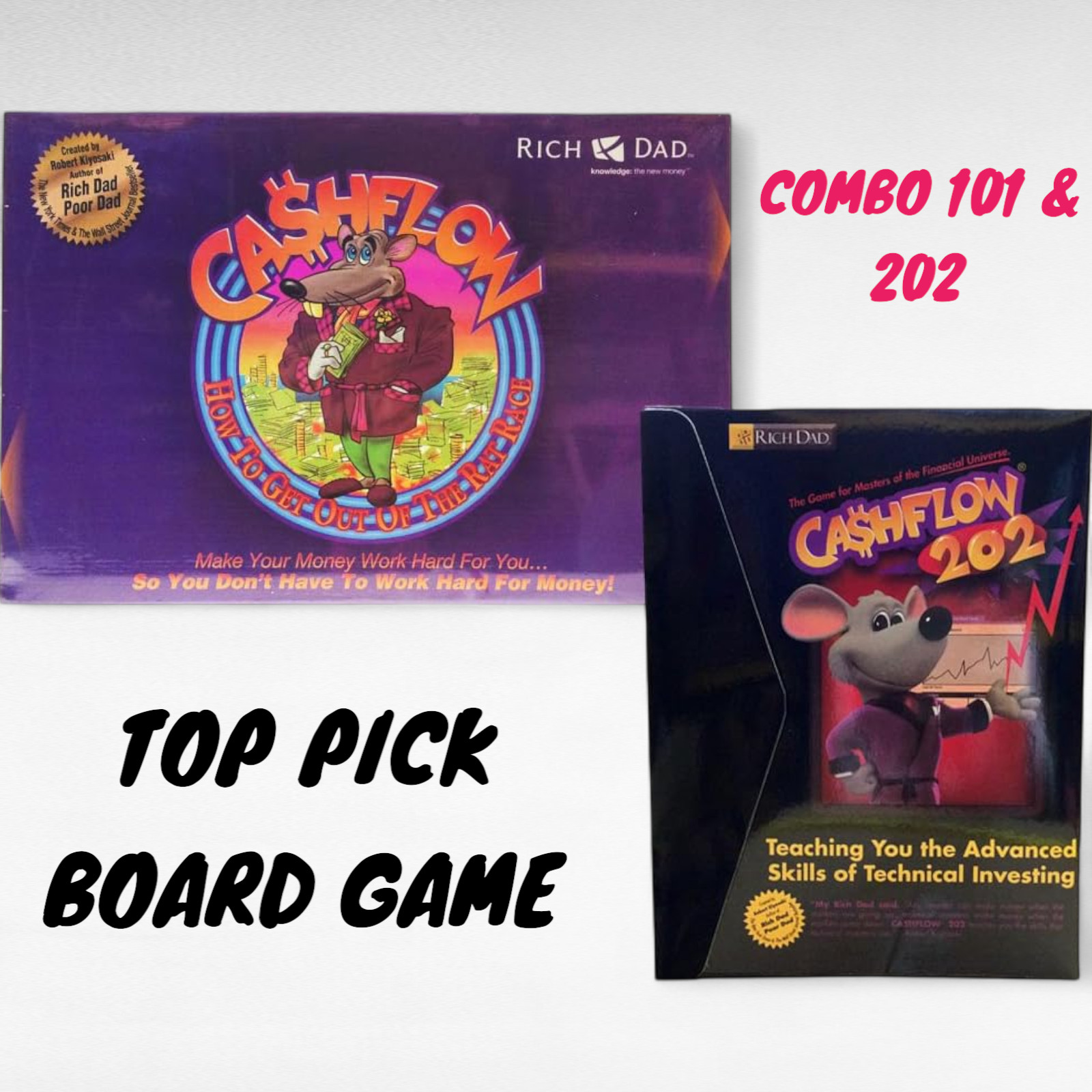Cashflow 101 & 202 Rich Dad Board Game English Adult Kids Gift Free Ship DHL