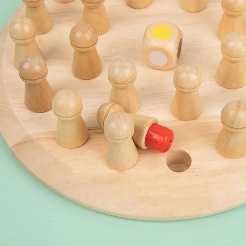 Wooden Memory Match Stick Chess Color Game Board Puzzle Kids Educational New Toy