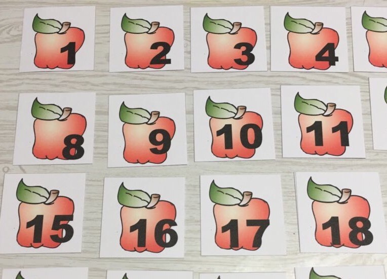 Apple Theme September – 31 Laminated Calendar Squares + Blank Cards
