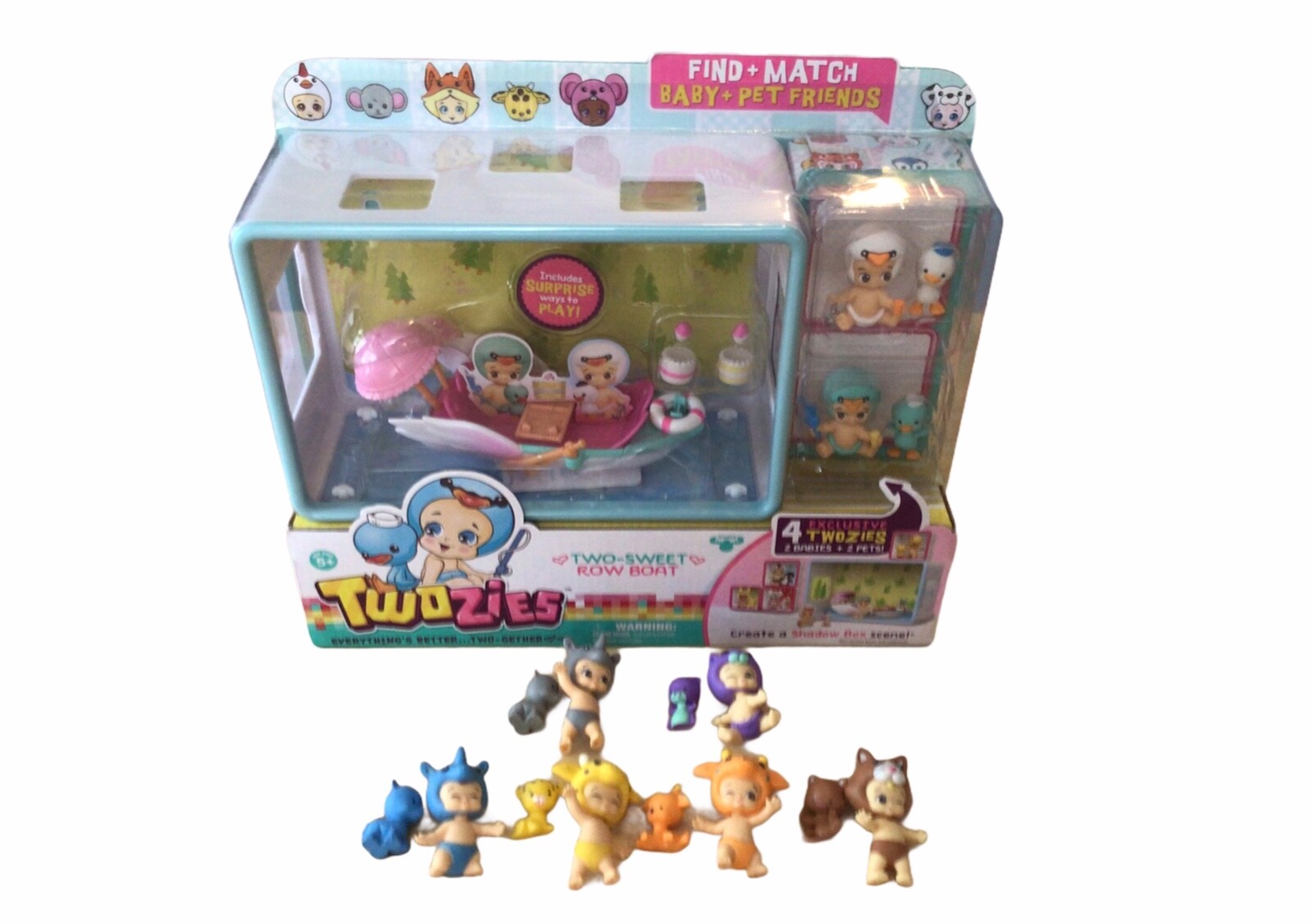 Twozies Playset Two Sweet Row Boat + 12 Additional figures