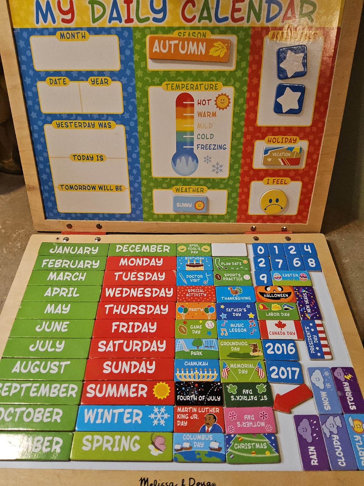 Melissa & Doug My Magnetic Daily Calendar Educational Toy Ages 3+ 2016