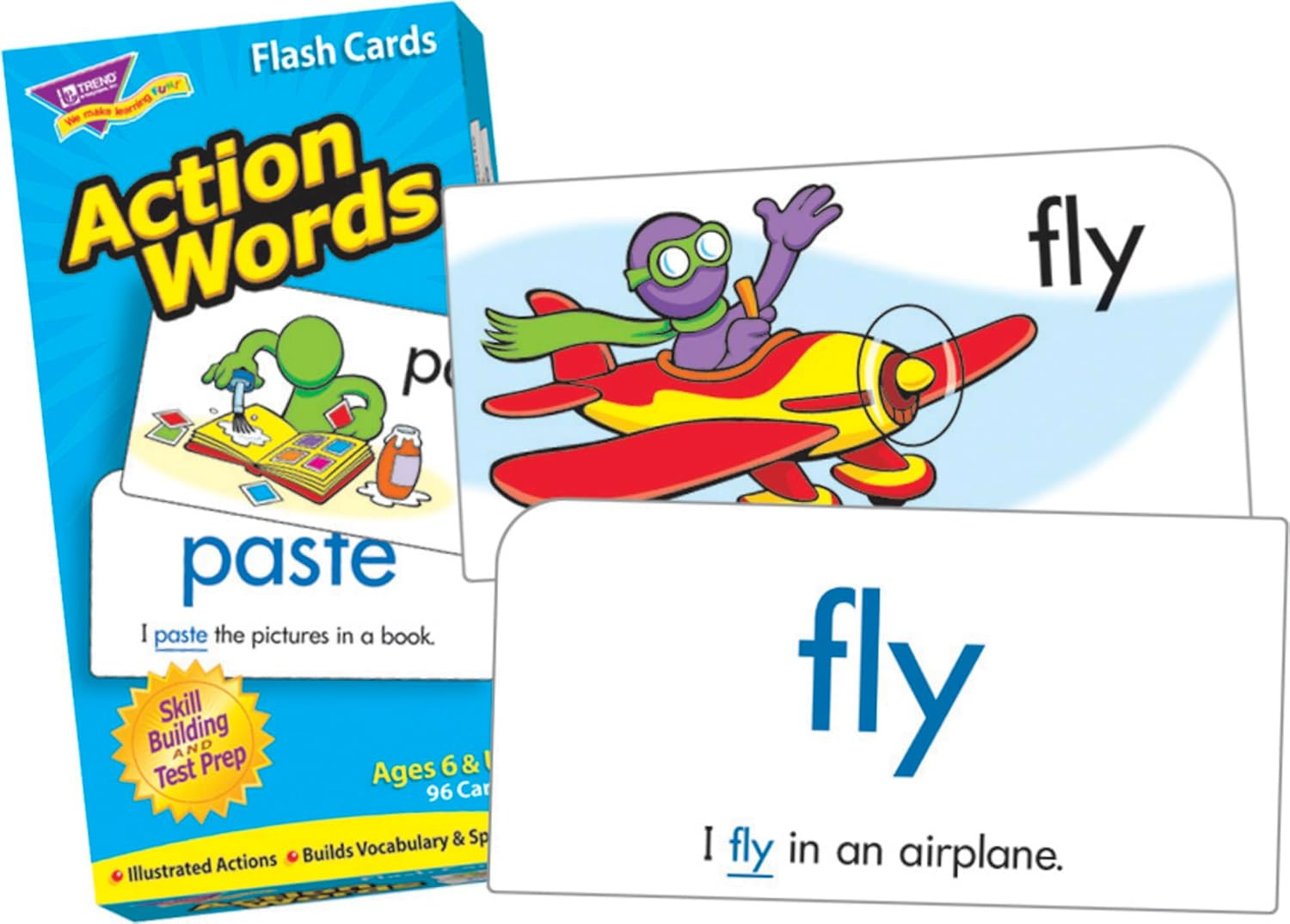 : Action Words Skill Drill Flash Cards, Great for Skill Building and Test Prep,