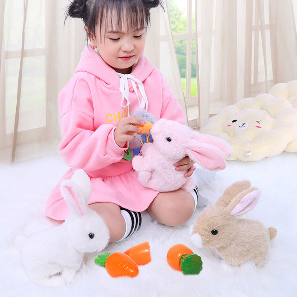 Educational Toys Can Walk And Talk Electric Pet Simulation Plush Rabbit Kids GN