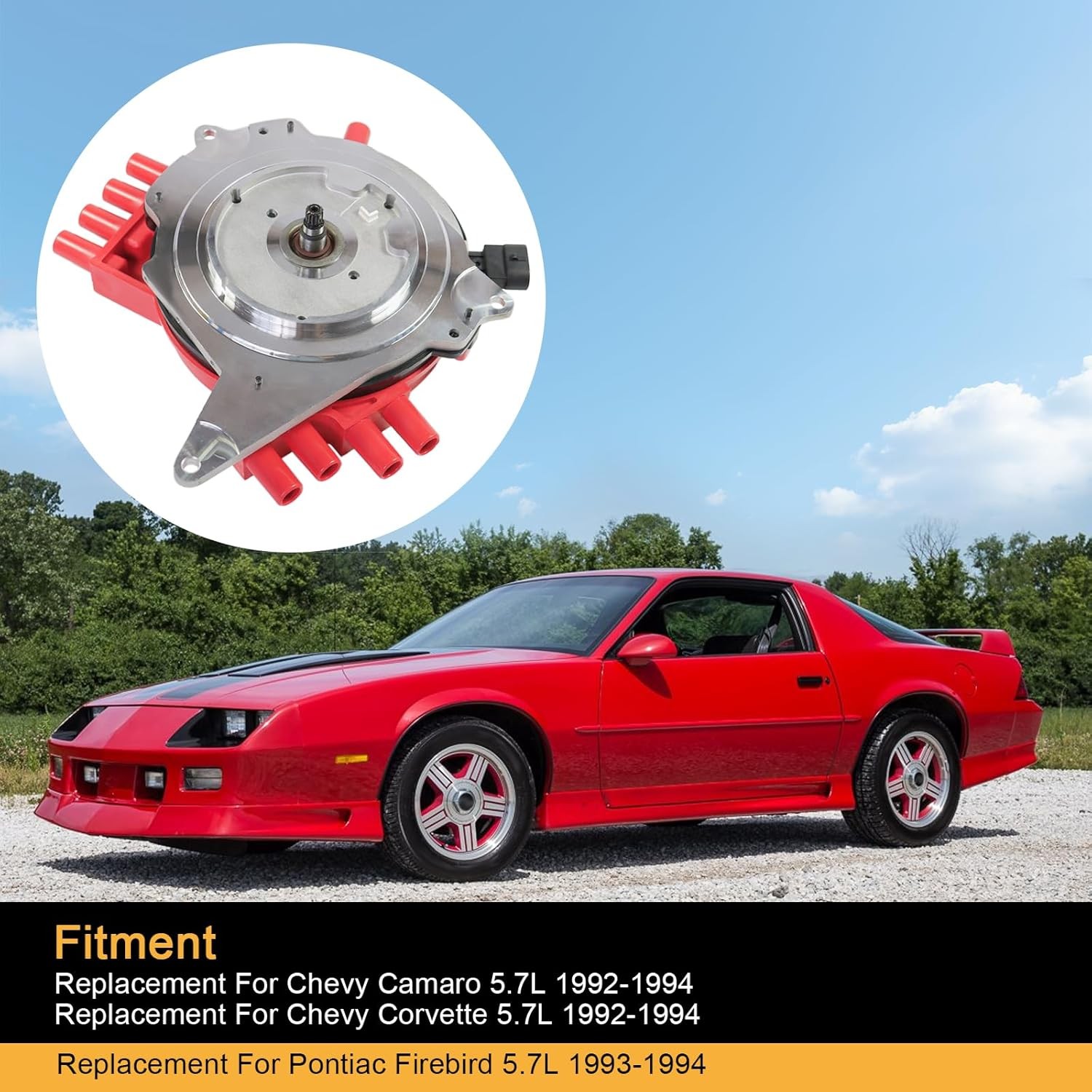 Red Ignition Distributor Chevy Camaro Corvette 5.7L 1992