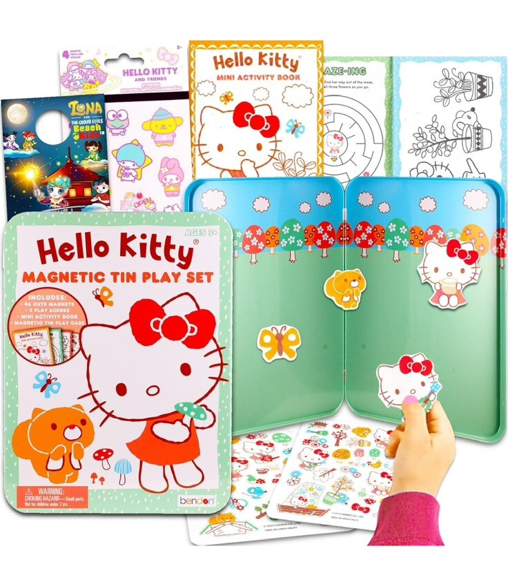NEW HELLO KITTY 46 MAGNETIC ACTIVITY TIN PLAY SET
