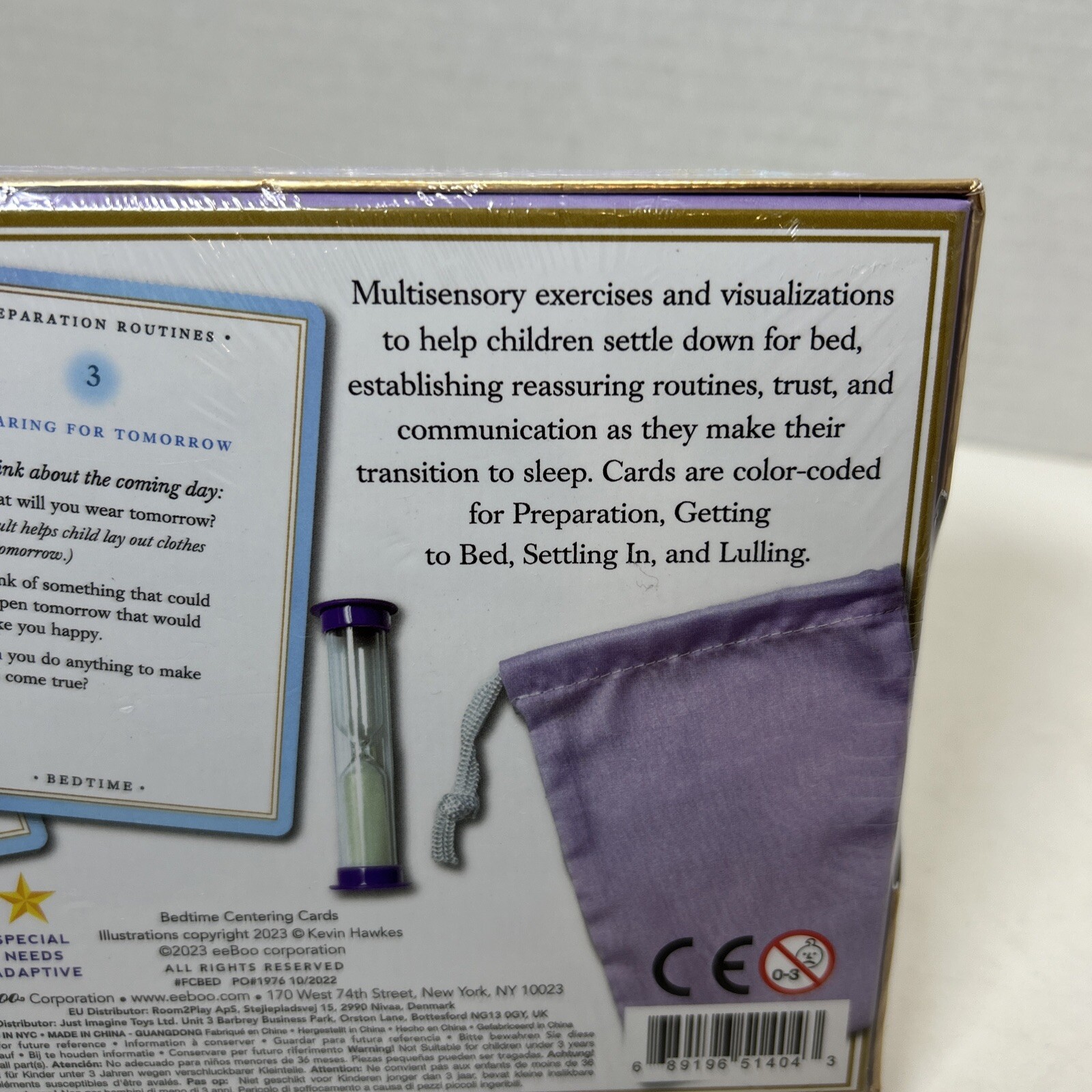 EeBoo Bedtime Centering Cards, Exercises & Visualizations 36 Cards, Bag, Timer