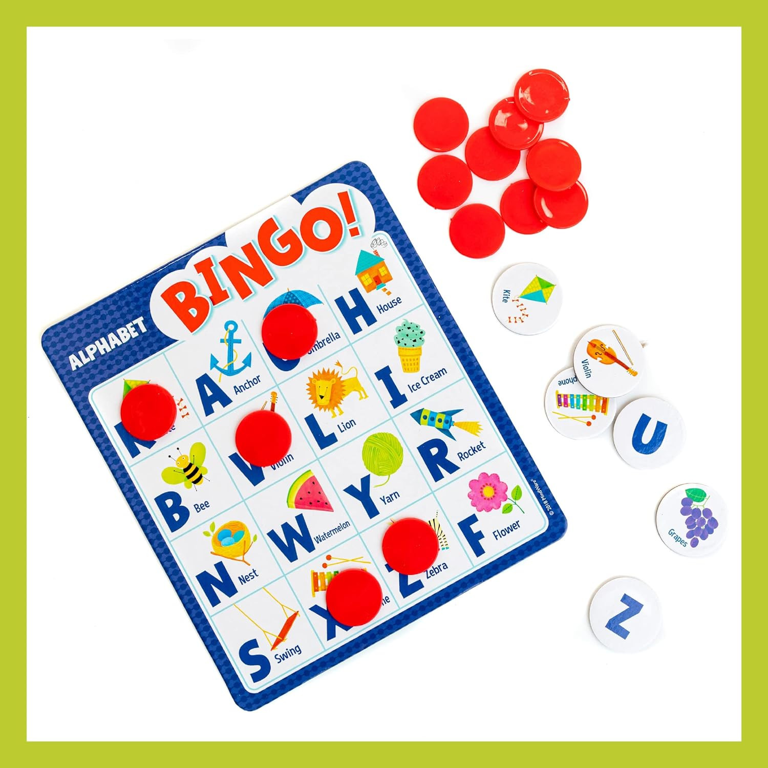 Alphabet Bingo! Letter Learning Educational Board Game for 2 to 6 Kids Ages 4+